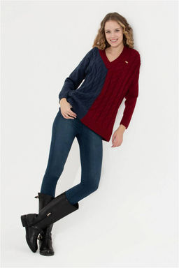 U. S. Polo Assn Женский темно-синий свитер с v-образным вырезом - U.s. polo assn фото 10