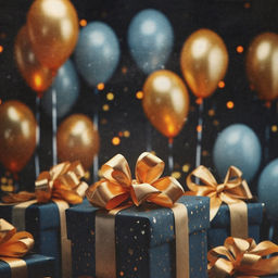 Цена за 2 шт. Пакет подарочный крафтовый «Подарки с золотым бантом» 27×22×11 см, 120 г/м²