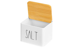 Емкость для хранения 1,5 л 14*11*11 см SALT с деревянной крышкой, белая - Elan gallery фото 7