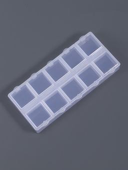 Цена за 4 шт. Органайзер для хранения мелочей, 10 ячеек, 13.5×6.5×2 см, прозрачный