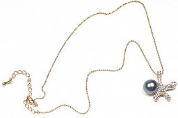 Подвеска Морская звезда с жемчугом PU0156 серый/золото