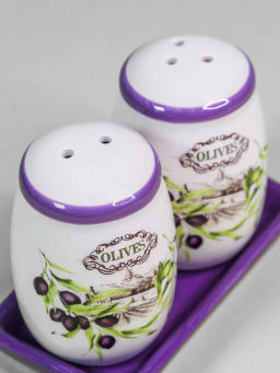 Набор солонка и перечница ОЛИВКИ с подставкой арт.MFK21034 /МФК/  фото 4