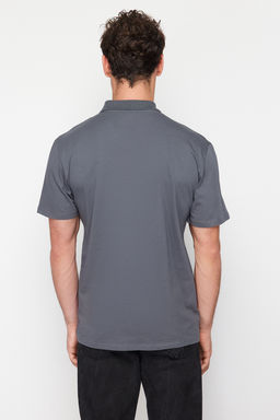 TRENDYOL MAN Antrasit Regular/Normal Kesim Geyik Desenli Polo Yaka T-shirt TMNSS24PO00027 - Trendyolmilla фото 6