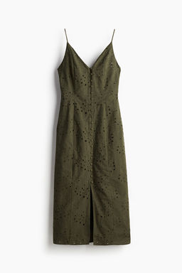 Vestido con botonadura frontal y bordado ingles - H&m фото 5