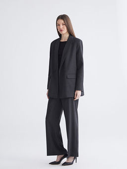 Kruvaze Yaka ?izgili Kad?n Blazer Ceket