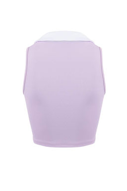 Lila Polo Yaka Dalg?c/Scuba Crop Spor Bluz THMSS26BZ00006 - Trendyolmilla фото 2