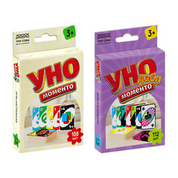 Набор игр карточных "Уно Моменто Дабл" 112 карточек + "Уно Моменто" 108 карточек (НИ_67063) 3+, "ТРИ СОВЫ"