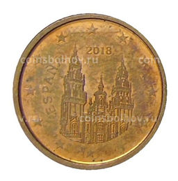 Монета 1 евроцент 2018 года Испания