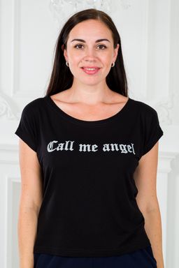 Футболка женская из вискозы Лирика чёрный Call me angel - Амадэль фото 2