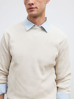 Bisiklet Yaka Fitilli Erkek Triko Kazak