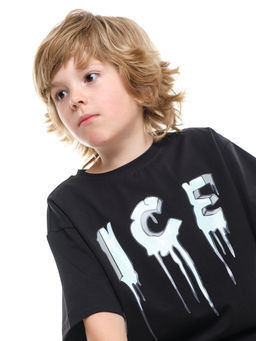 Футболка с принтом ICE 22-9014 черный - Mini maxi фото 4