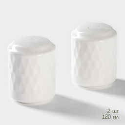 Набор керамический для специй на бамбуковой подставке BellaTenero Герда, 3 предмета: солонка 120 мл, перечница 120 мл, сахарница с ложкой 220 мл, белы...  фото 3