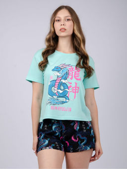 Пижама, домашний костюм ДК-325-шорты бирюза