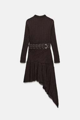 ASYMMETRIC MINI DRESS WITH BELT - Zara фото 12