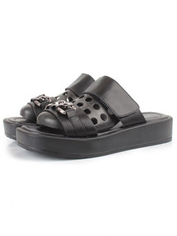 08-PEAG16-2 BLACK Босоножки женские (натуральная кожа)