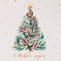 Цена за 5 шт. Коробка для кондитерских изделий новогодняя с пластиковой крышкой «Ёлка», 13×13×3 см