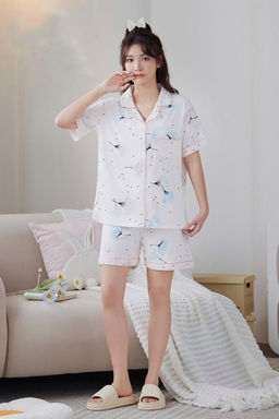 K11400 Костюм домашний: рубашка и шорты ГОЛУБОЙ