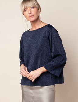 VILATTE / Тонкий джемпер из вискозы с мягким люрексом