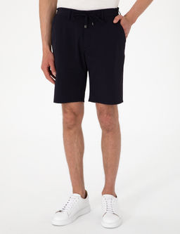Lacivert Slim Fit Beli Lastikli Ba_c_kl_ Dokuma _ort