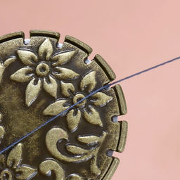 Резак для ниток, с цепочкой на руку, 3×4.5 см, цвет бронзовый