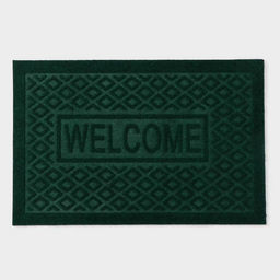 Коврик придверный Доляна Welcome, ромбы, влаговпитывающий, без окантовки, 38?58 см, цвет МИКС
