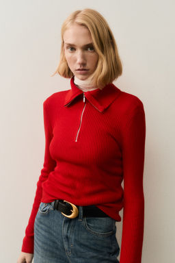 Top en punto de canal? con media cremallera - H&m фото 6