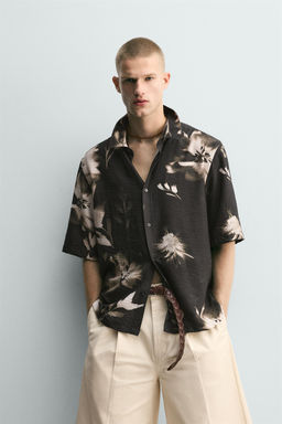 CAMISA FLUIDA ESTAMPADO FLORAL / Negro - Zara фото 2