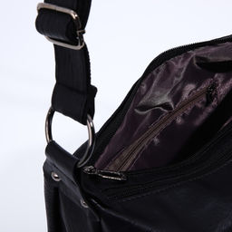 Сумка-мешок на молнии цвет чёрный - Simaland фото 6