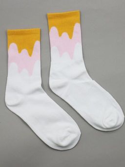 Носки р.35-40 Flow paints Жёлто-белые - Krumpy фото 3