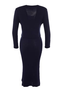 TRENDYOLMILLA Pembe Vucuda Oturan Midi Triko H?rka Elbise Tak?m TWOSS21EL0208 фото 7