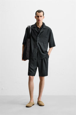 LINEN/VISCOSE OVERSIZE BERMUDA SHORTS - Zara фото 10