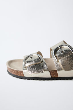 METALLIC BUCKLE SANDALS - Zara фото 7