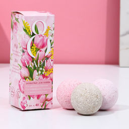 Подарочный набор косметики 8 Марта, бомбочки для ванны с добавками 3?40 г, Чистое счастье