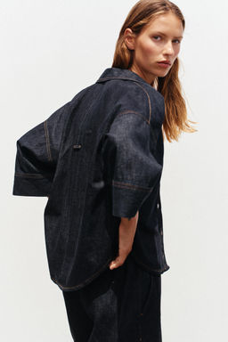 Z1975 WIDE SLEEVE DENIM SHIRT - Zara фото 11
