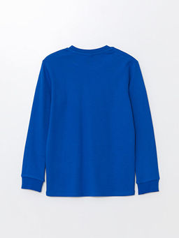 Bisiklet Yaka Bask?l? Uzun Kollu Erkek ?ocuk Ti??rt - Waikiki фото 3