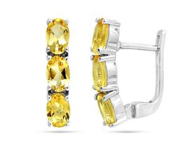 Серьги из серебра цитрин, Беренис