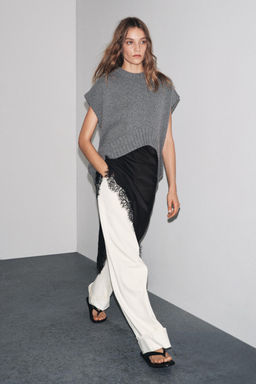 OVERSIZE WOOL-BLEND KNIT WAISTCOAT