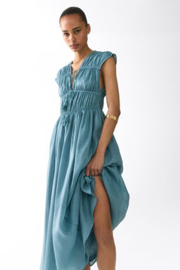 Vestido de ramio con tiras de enlazar - H&m фото 5