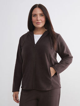 Kap??onlu Polar Kad?n Fermuarl? Sweatshirt