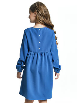 Платье для подростка с бантом UD 7181 серо-синий - Mini maxi фото 2