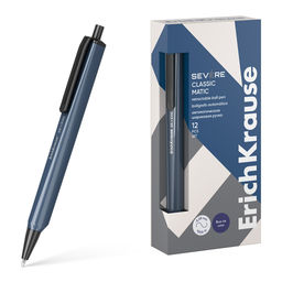 Цена за 12 шт. Ручка шариковая автоматическая ErichKrause Severe Matic Classic 0.7, Super Glide Technology, цвет чернил синий (в коробке по 12 шт.)