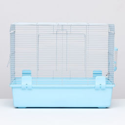 Клетка для грызунов с выдвижными поддонами 60 х 35 х 47 см, синяя - Пижон фото 9