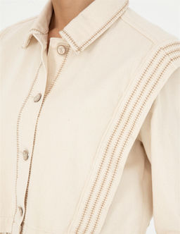 Krem Crop Top Uzun Kollu G_mlek - Pierre cardin фото 7