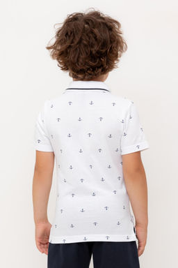 КР 302232-1/белый,морские якоря к569 джемпер-поло для мал - Crockid фото 3
