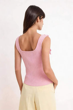 Siyah Kare Yaka Cicek Detayl? Fitted Triko Ince Bluz TWOSS26BZ00287 - Trendyolmilla фото 13