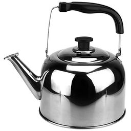 "Ладога" Чайник из нержавеющей стали 6л, д23,5см h20см, со встроенным в крышку свистком, подвижная пластмассовая ручка, цветная коробка (Китай)