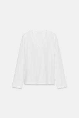 RUSTIC V-NECK T-SHIRT - Zara фото 7