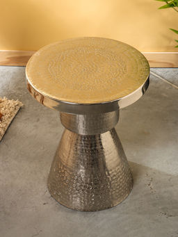 Столик кофейный, 39×39×49 см, серебряный