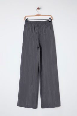 Antrasit Modal Yumusak Tuseli Wide Leg/Genis Paca Dokuma Pantolon TWOSS25PL00004