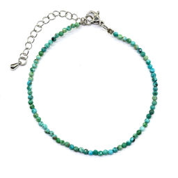 Браслет из бирюзы шарик гр.2мм, 18см